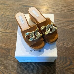 Steven New York Coolidge Curb Chain Heeled Sandals